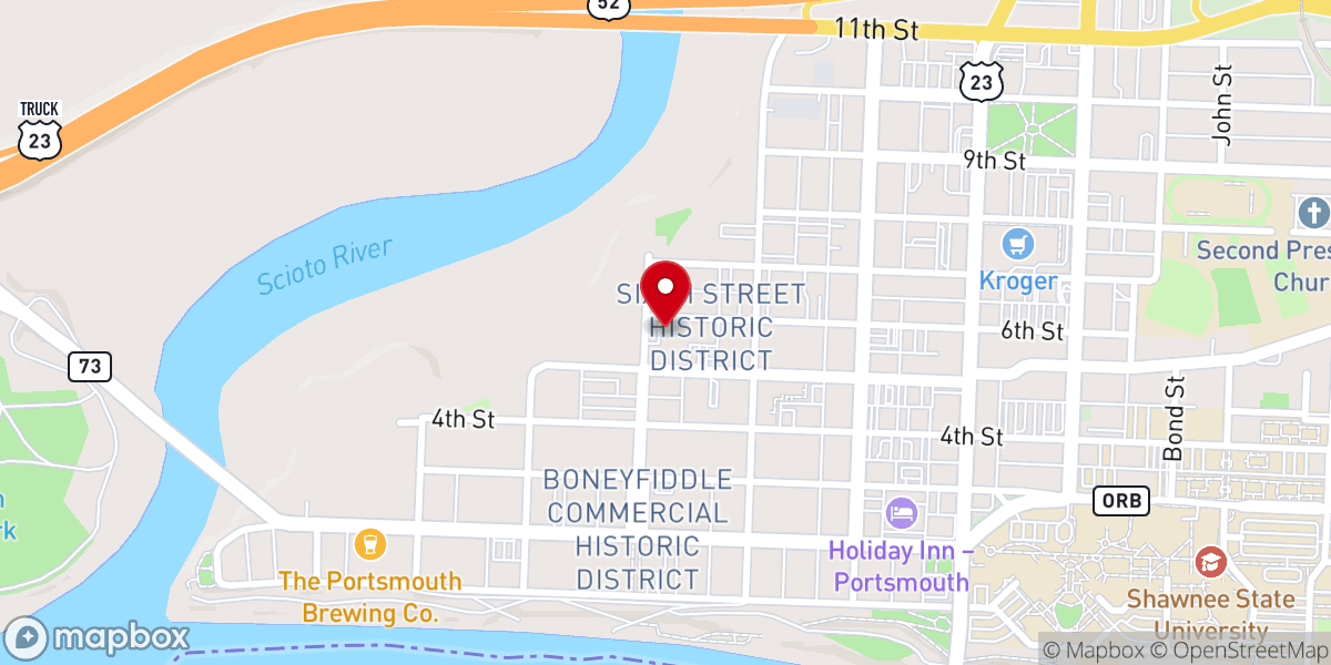Map showing location of St Mary Parish Center