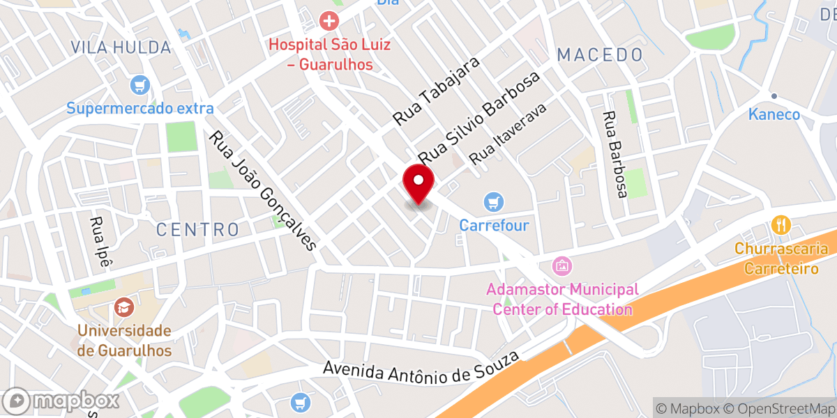 Map showing location of Igreja Corpus