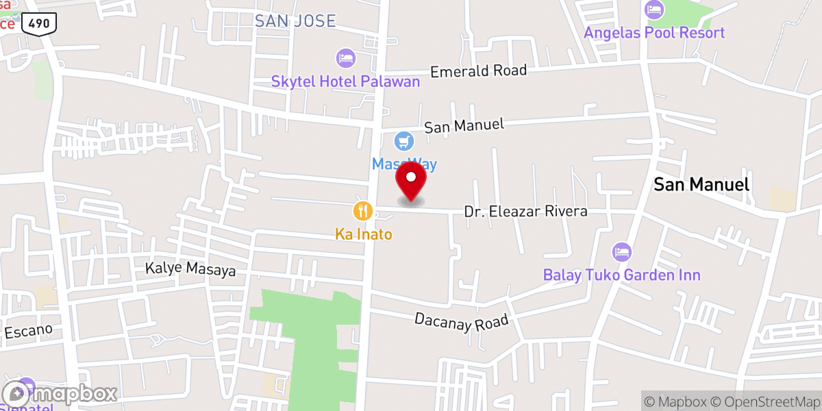 Map showing location of Puerto Princesa Foursquare Gospel Church (PPFGC)