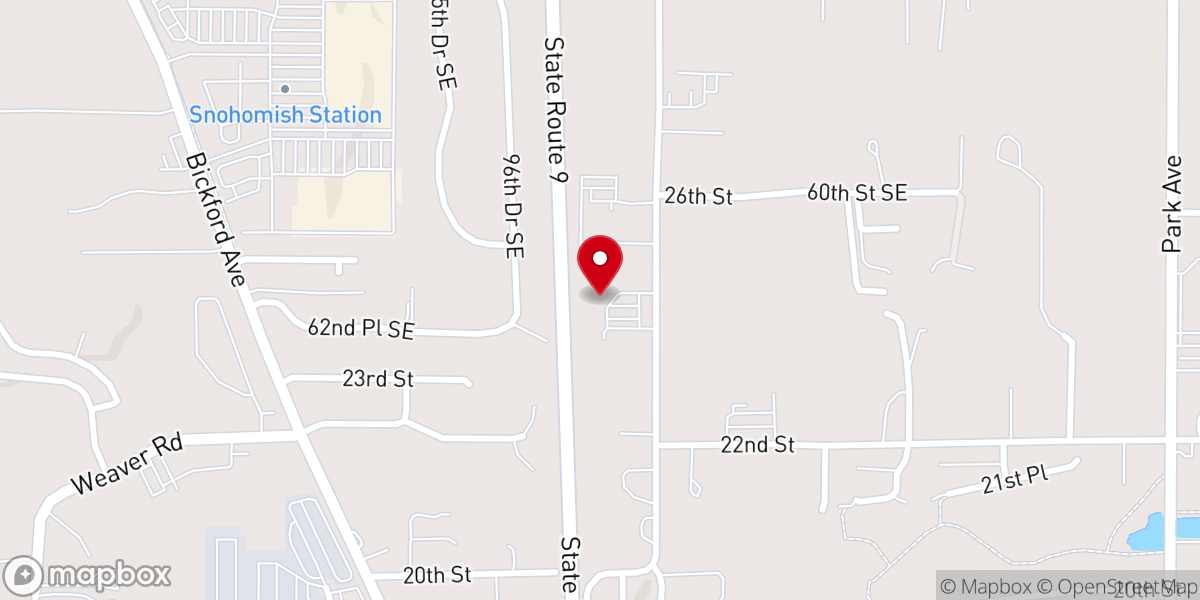 Map showing location of Snohomish United Methodist Church