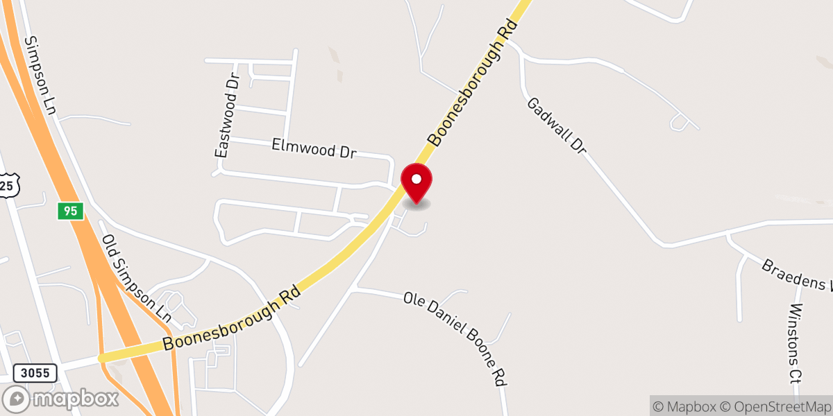 Map showing location of Tates Creek Baptist Church