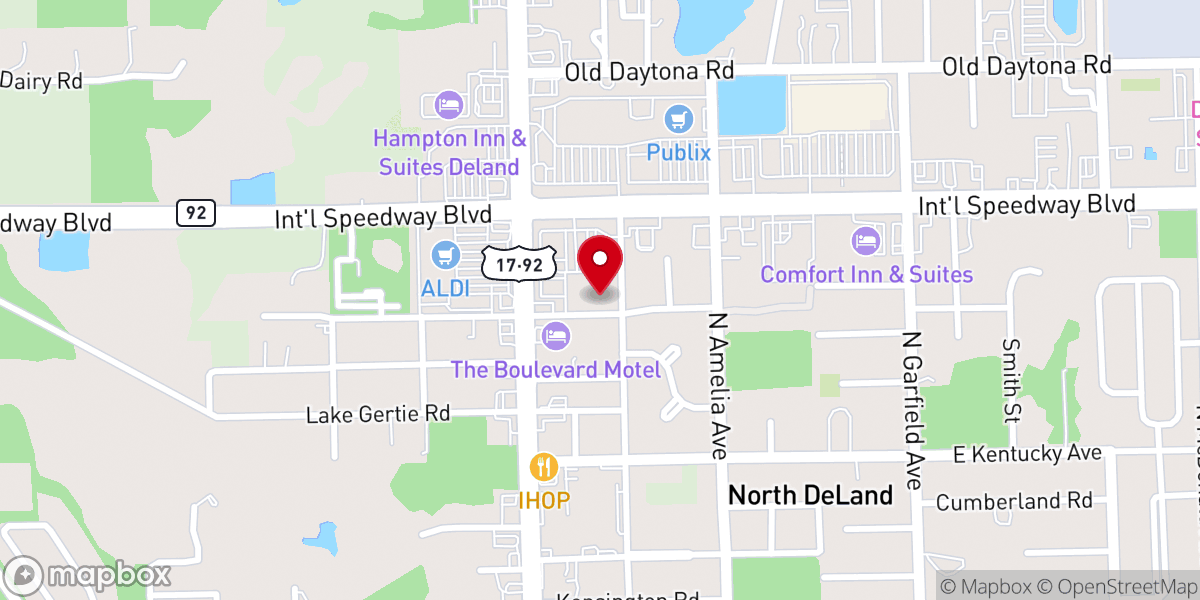 Map showing location of Deland Gospel Hall