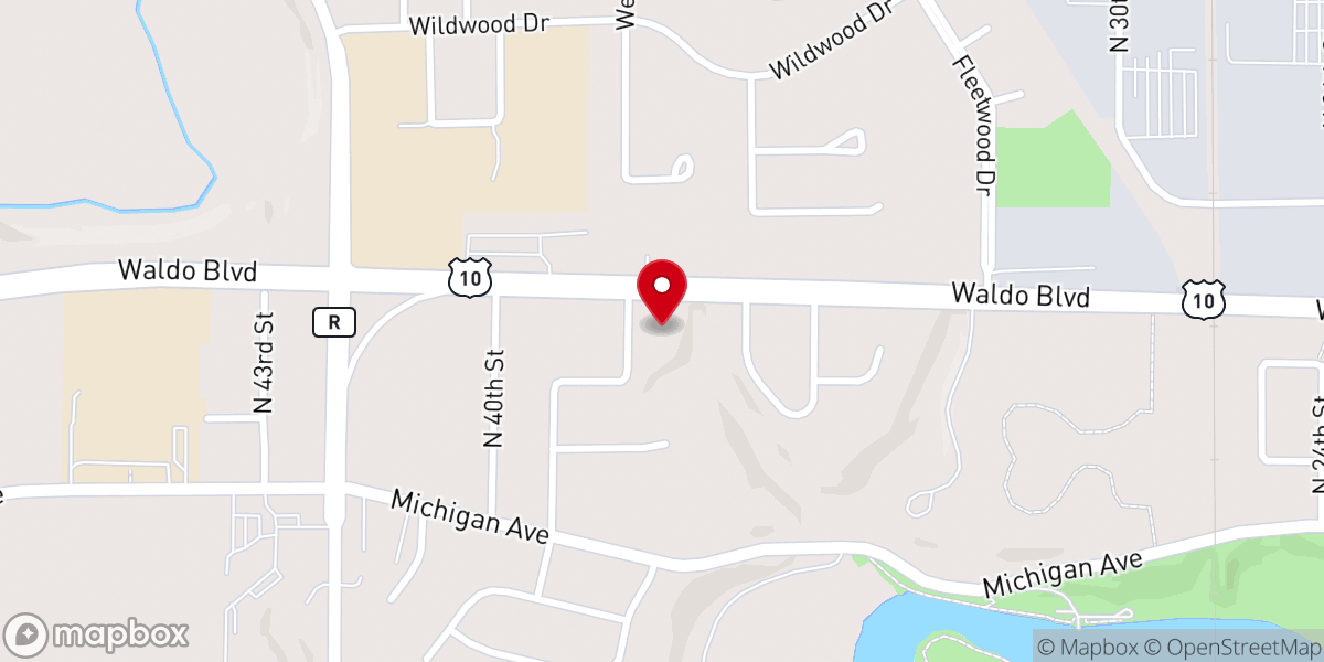 Map showing location of Peace United Church of Christ