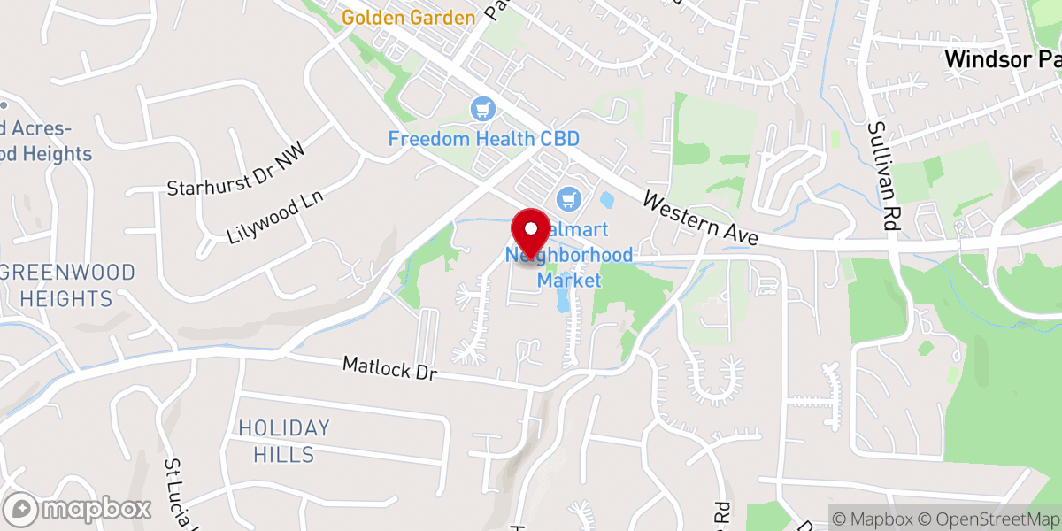 Map showing location of Christ Church Presbyterian