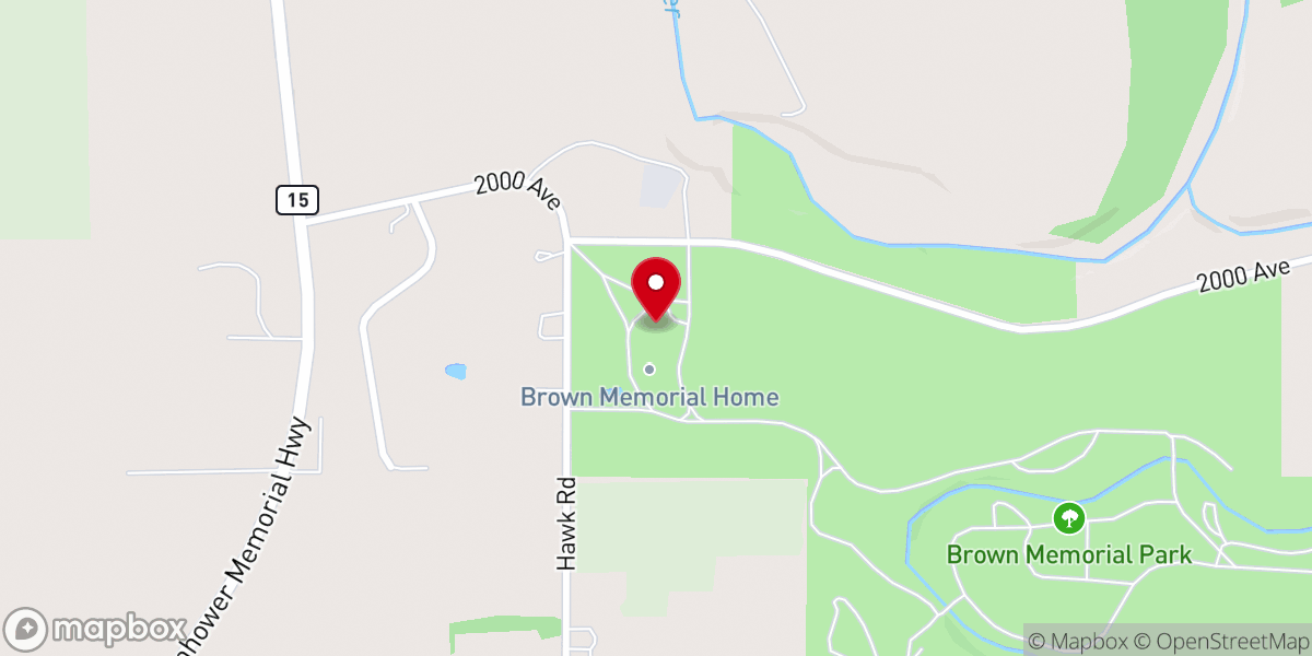 Map showing location of Brown Memorial Home For the Aged