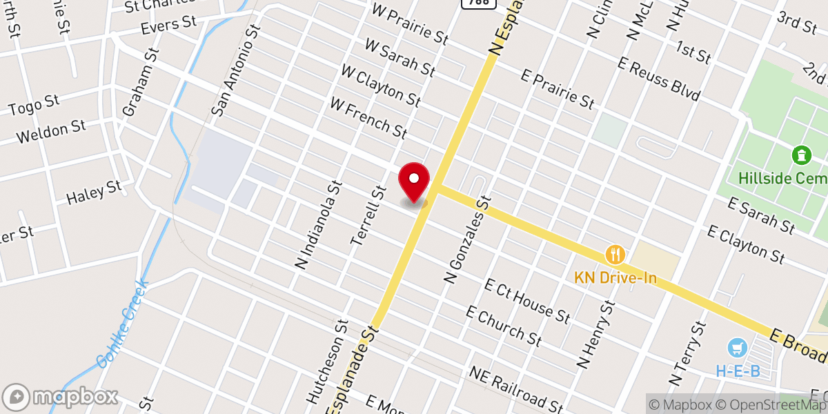 Map showing location of St. Mark's Lutheran Church