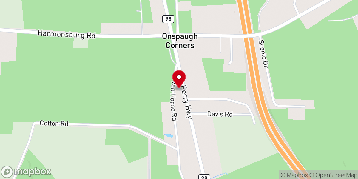 Map showing location of Living Waters Worship Center