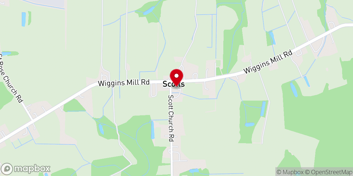Map showing location of Victory Free Will Baptist Church