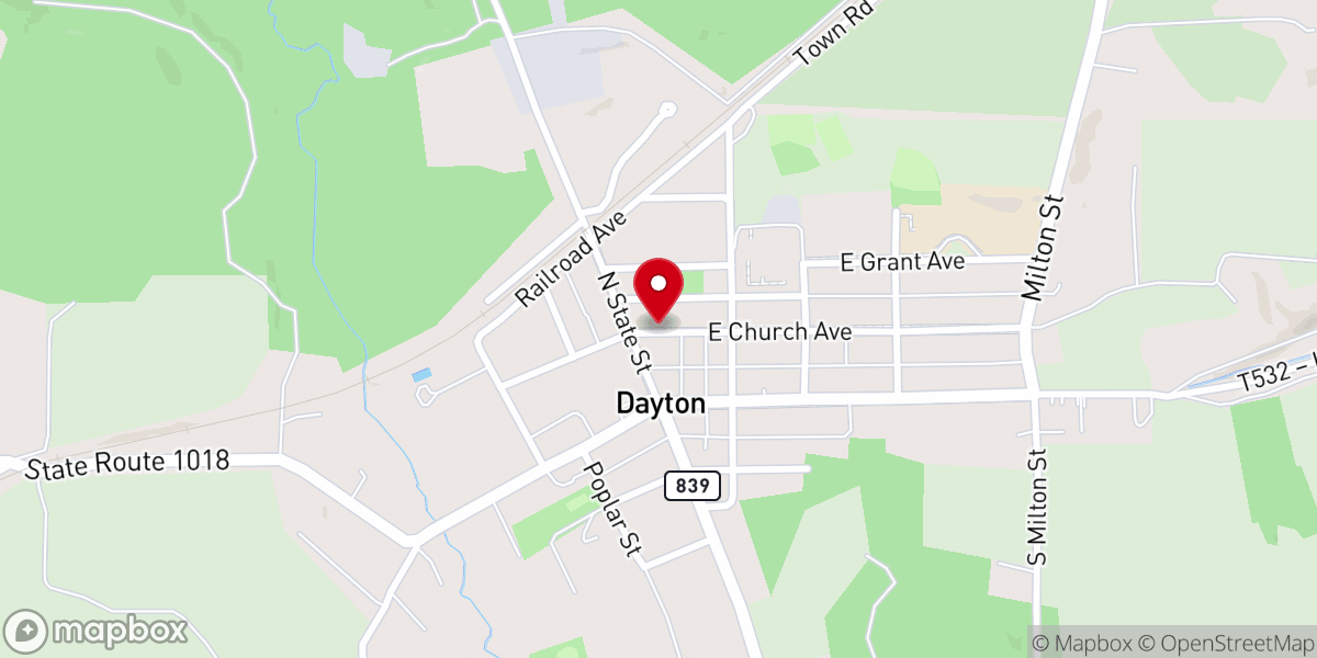 Map showing location of Dayton Global Methodist Church