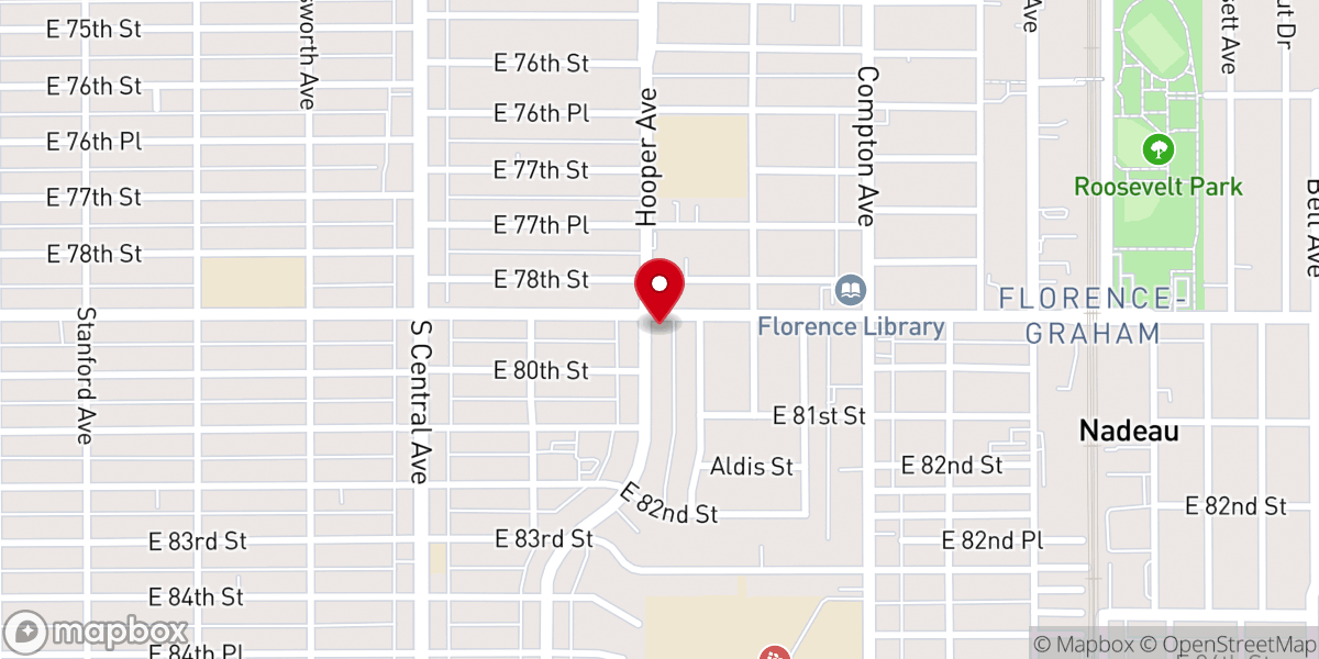Map showing location of New Bethel Missionary Baptist Church