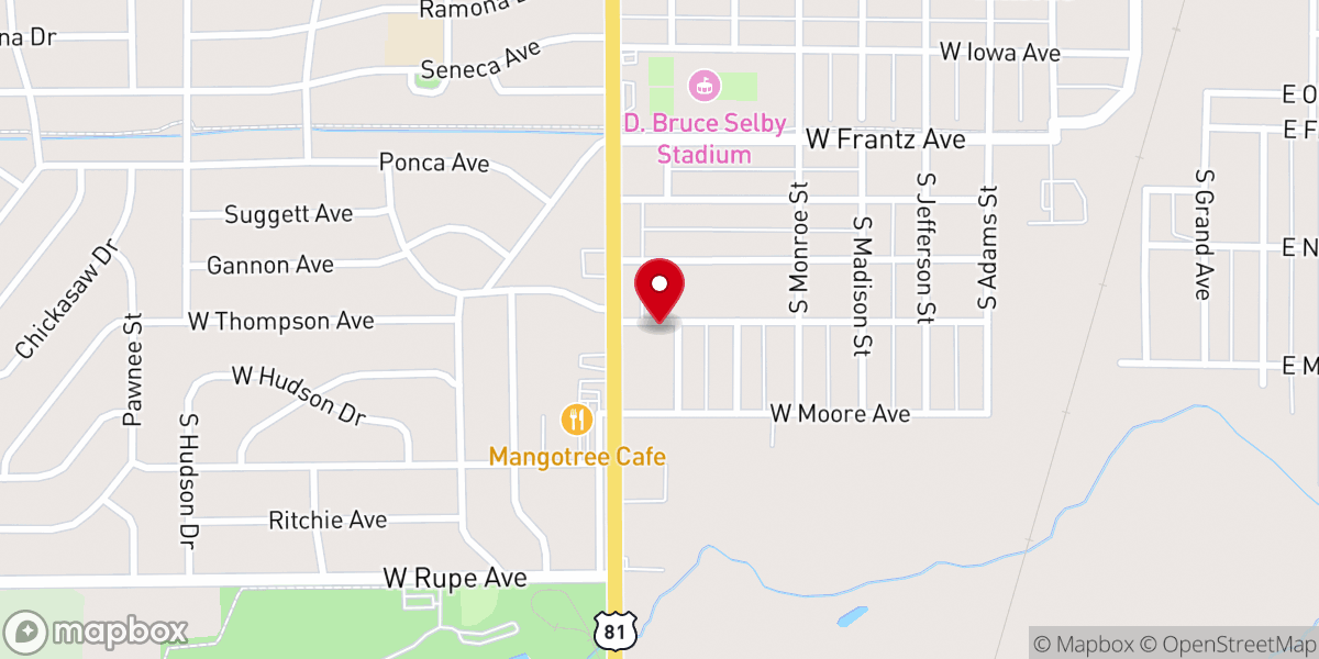 Map showing location of Liberty Southern Baptist Church