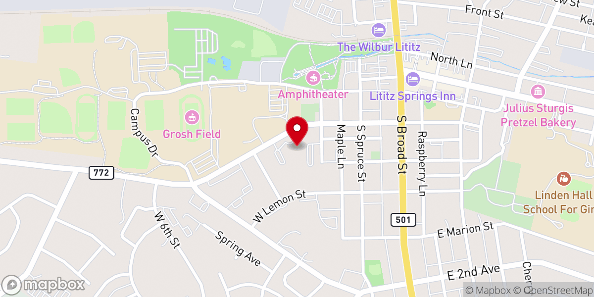 Map showing location of St. Paul Evangelical Lutheran Church