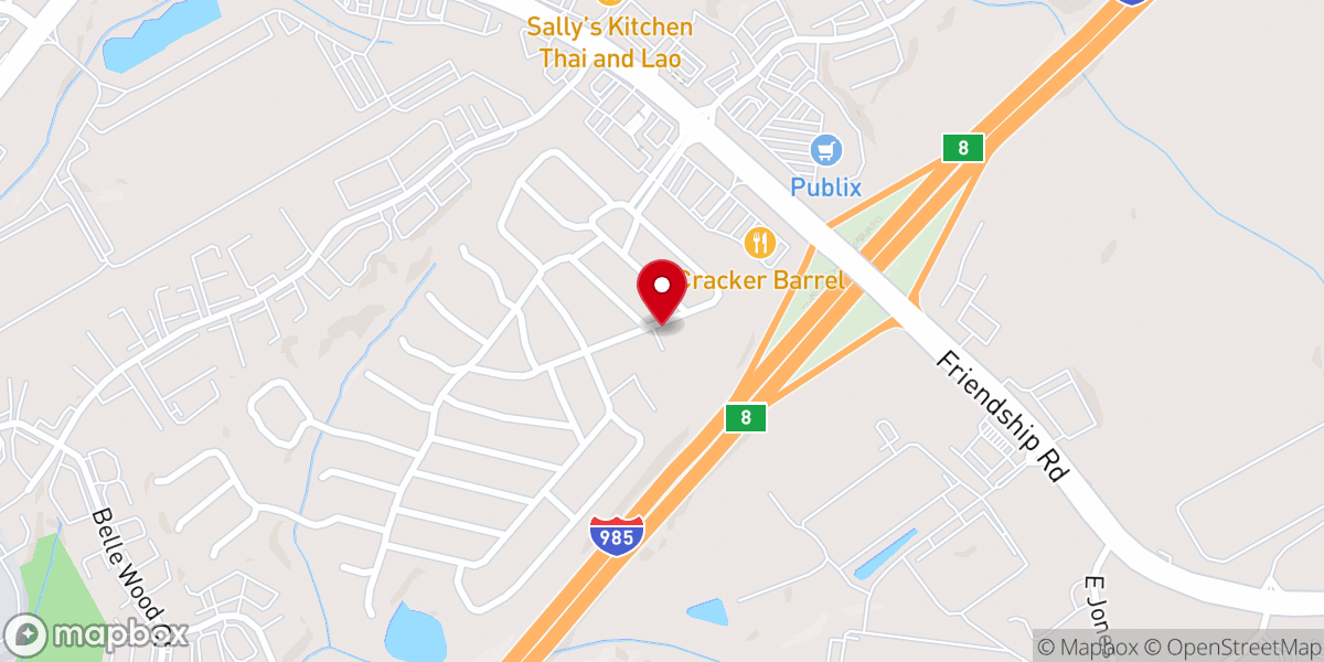 Map showing location of Countryside Baptist Church
