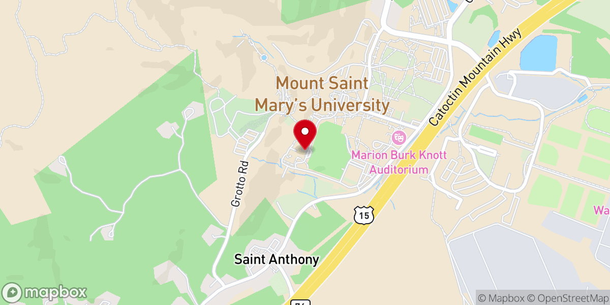 Map showing location of Mount St. Mary’s Seminary