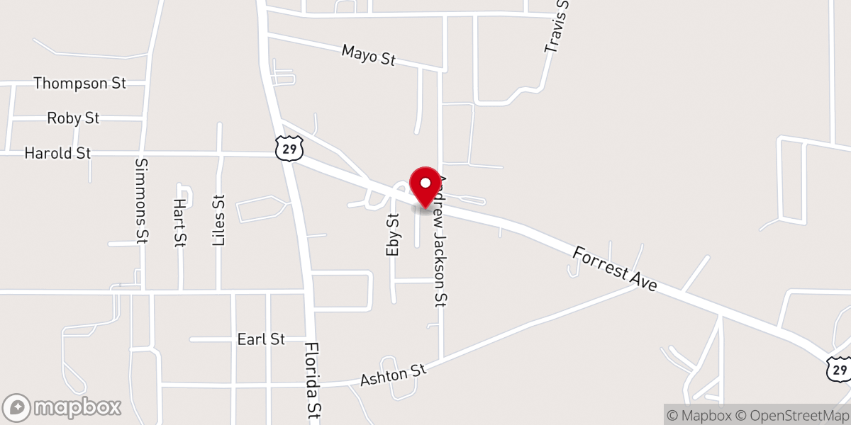 Map showing location of Liberty Fellowship Church