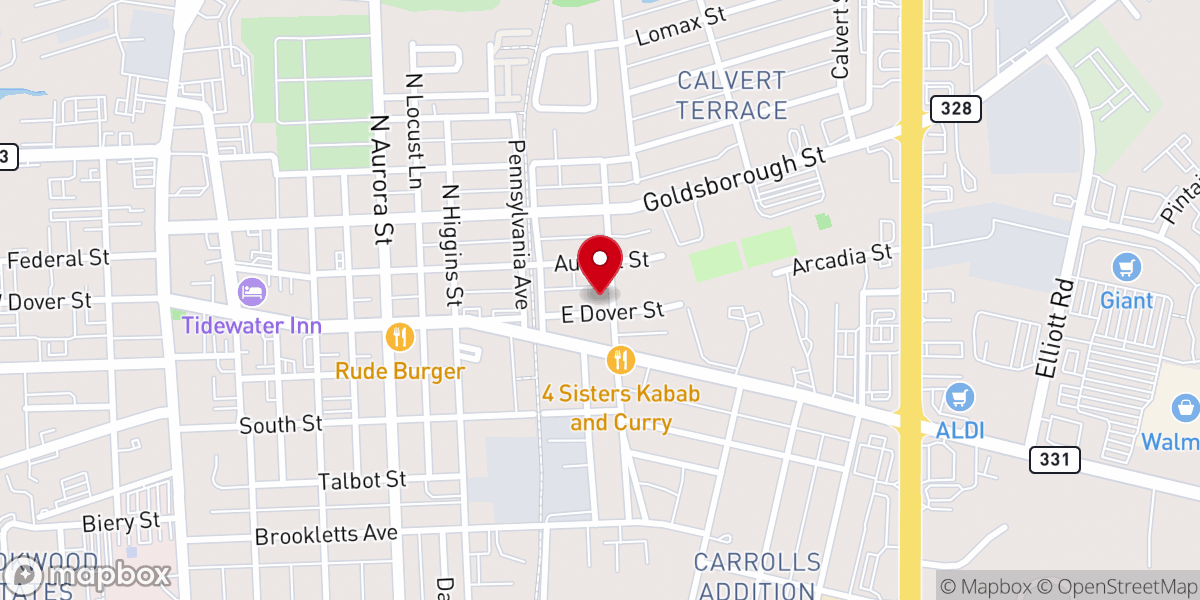 Map showing location of Church of Christ In Easton