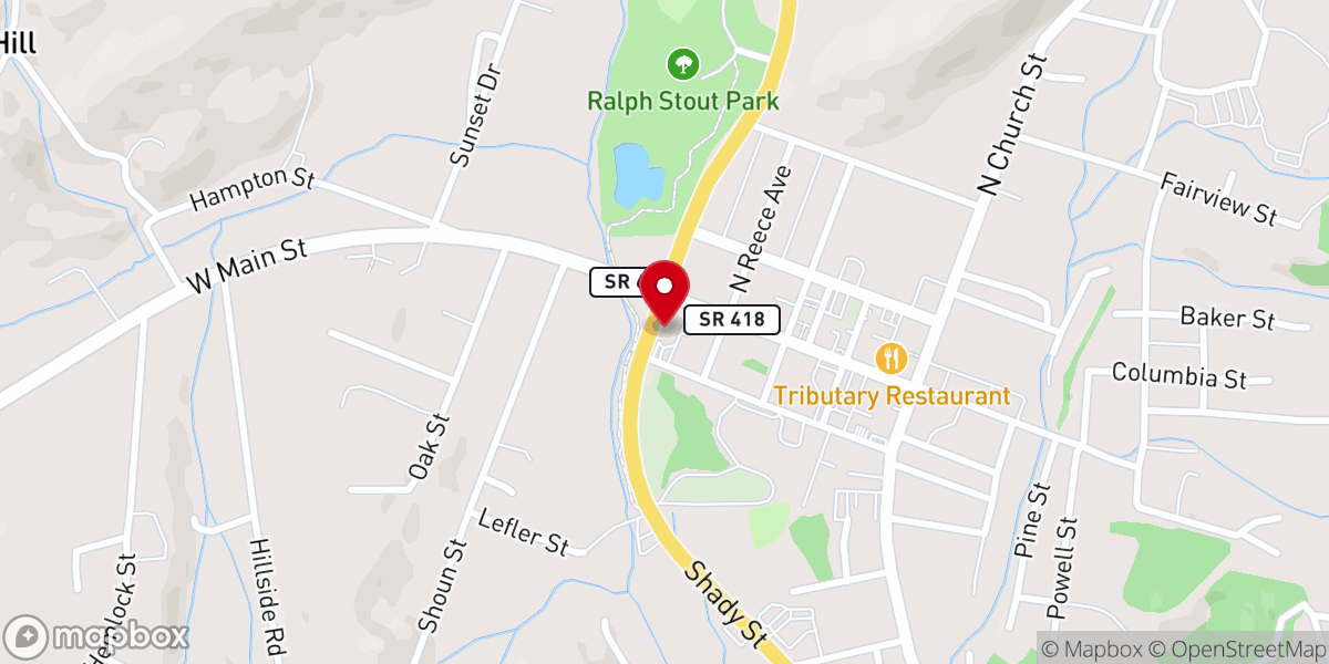 Map showing location of First Baptist Church