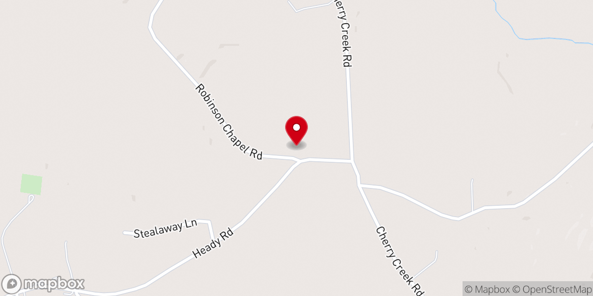 Map showing location of Robinson Chapel Presbyterian Church