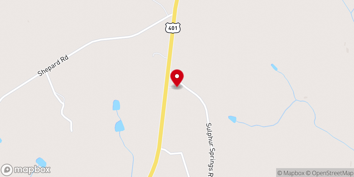 Map showing location of Sulphur Springs Church