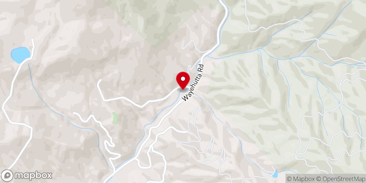 Map showing location of Black Mountain Baptist Church Fellowship Hall