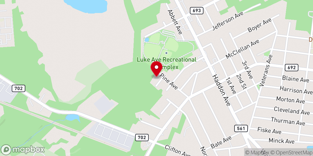 Map showing location of South Jersey FOP Lodge 56