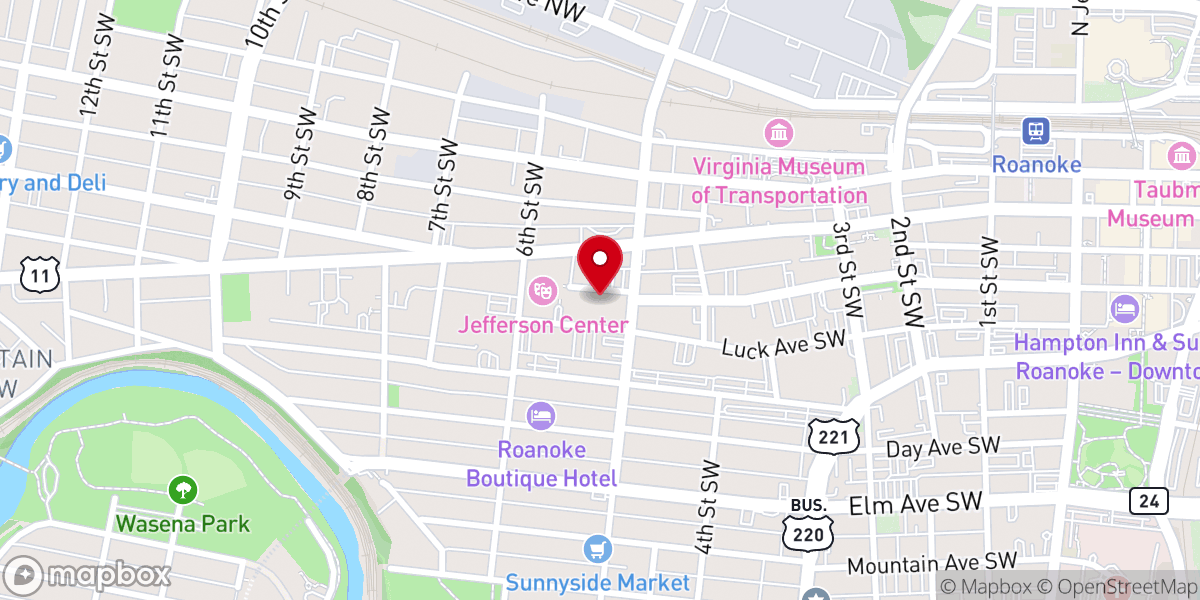 Map showing location of Kirk Family YMCA