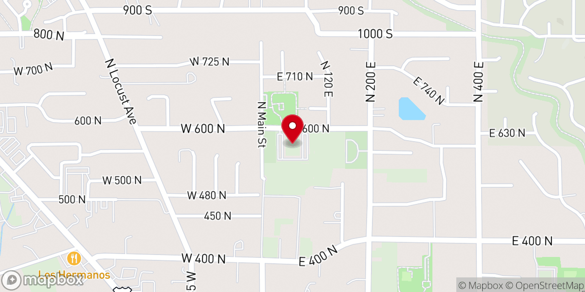 Map showing location of Lindon Central Stake Center
