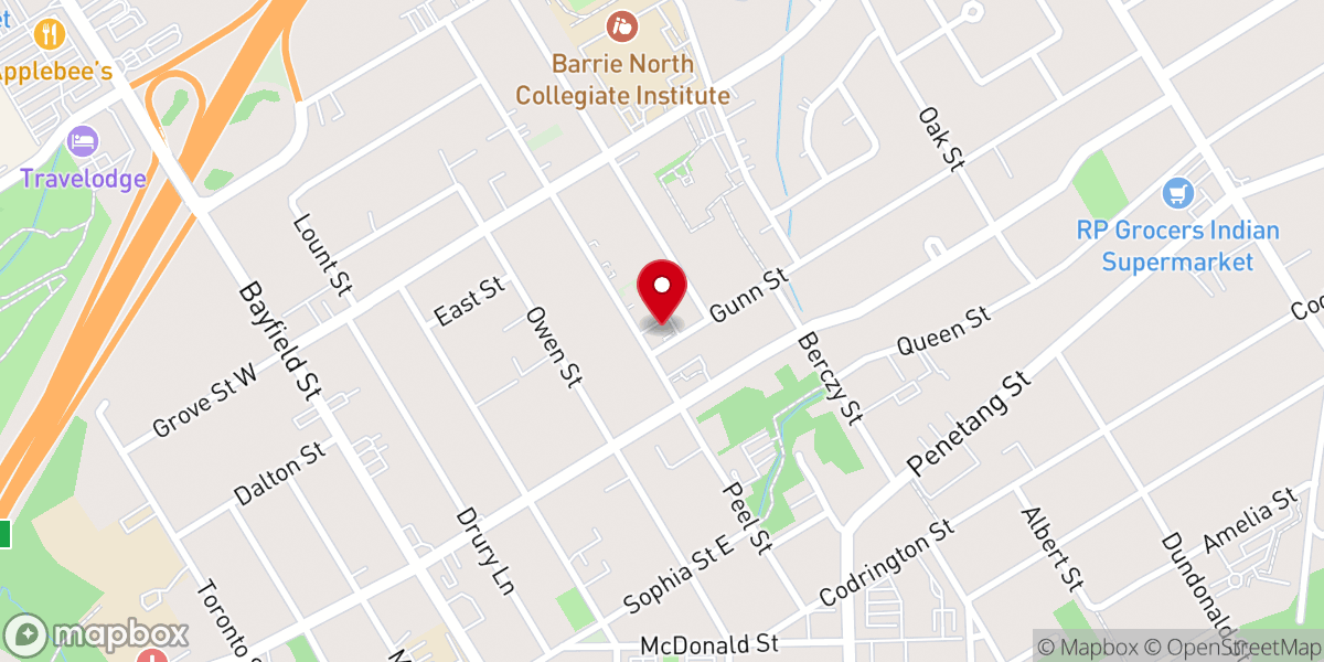 Map showing location of Northside Bible Chapel