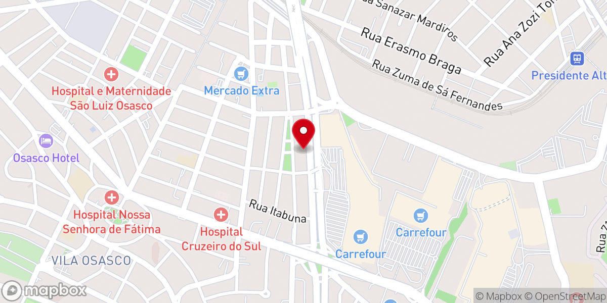 Map showing location of Renascer Osasco