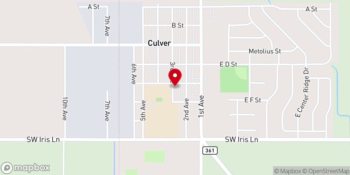 Map showing location of Culver Church of the Nazarene