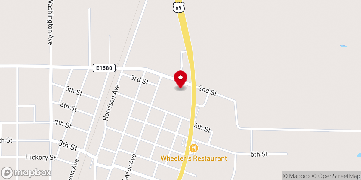 Map showing location of Kiowa Church of Christ