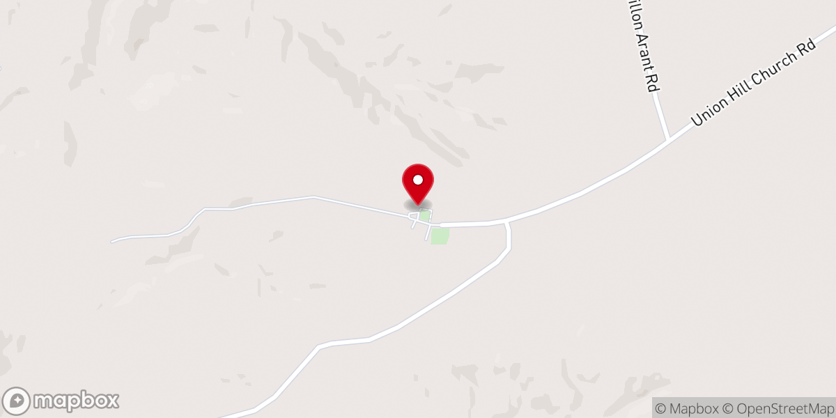 Map showing location of Union Hill Baptist Church