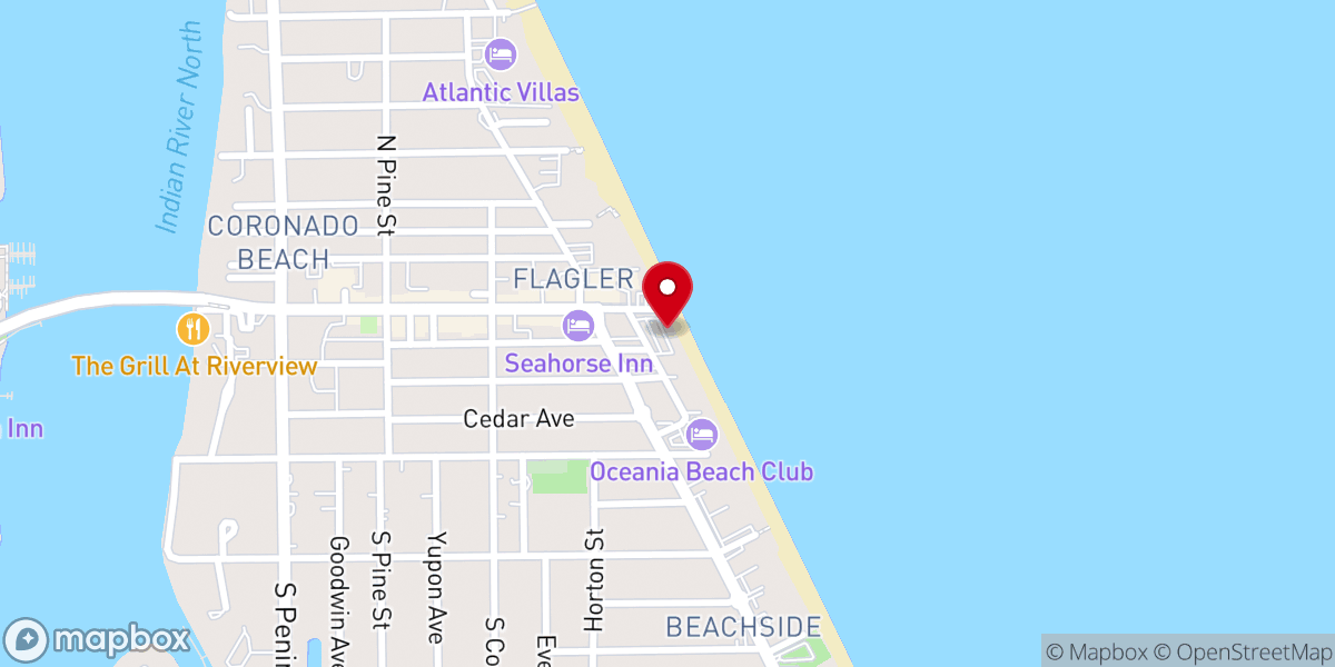Map showing location of Flagler Avenue Beachfront Park