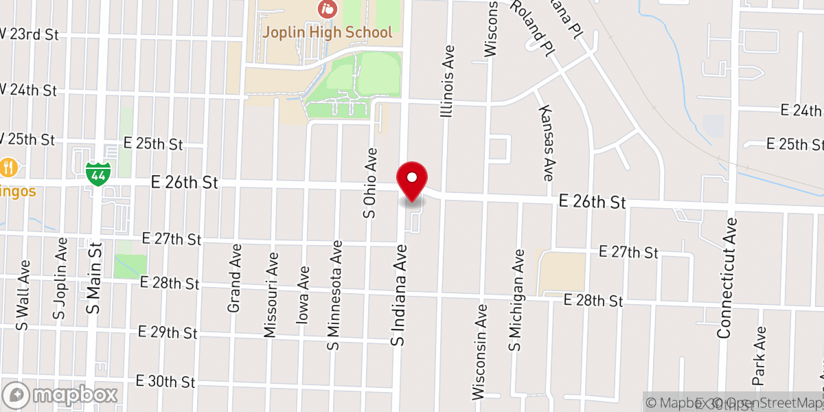 Map showing location of Joplin Full Gospel