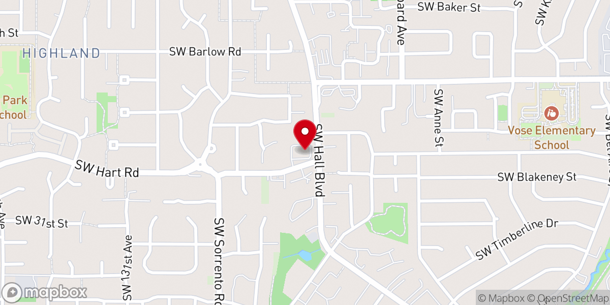Map showing location of Evergreen Presbyterian Church