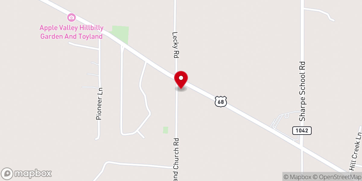 Map showing location of Oakland United Methodist Church