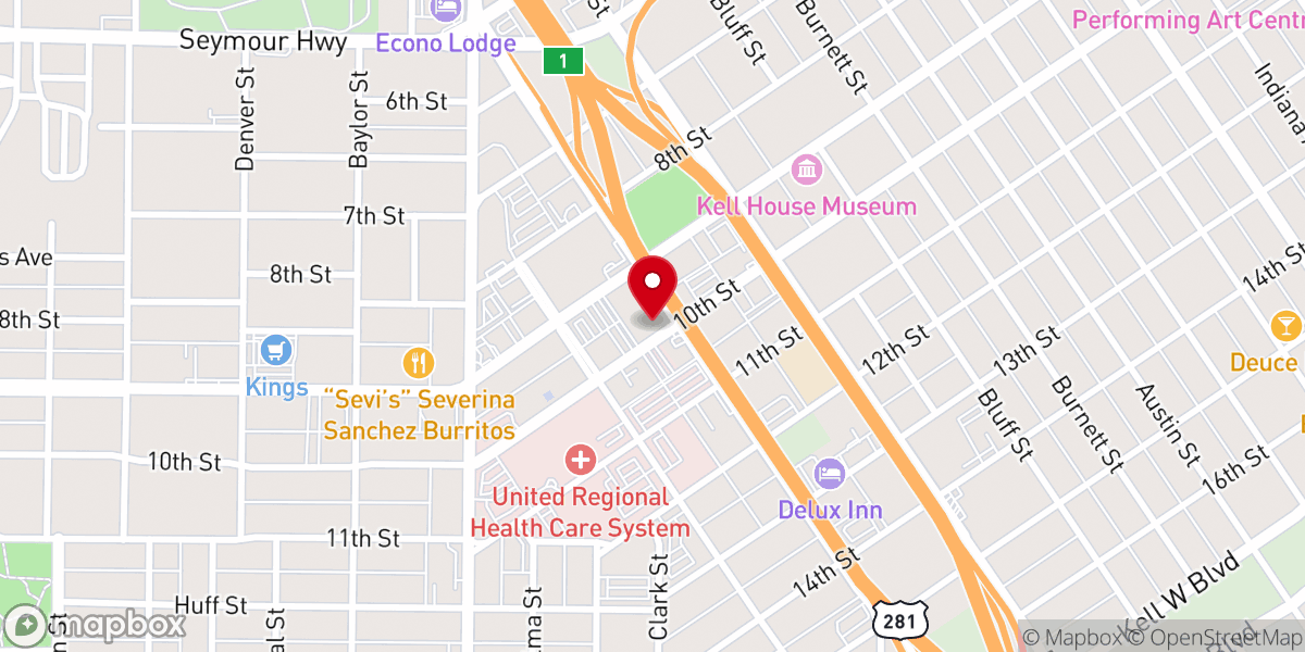 Map showing location of Sacred Heart Pastoral Center