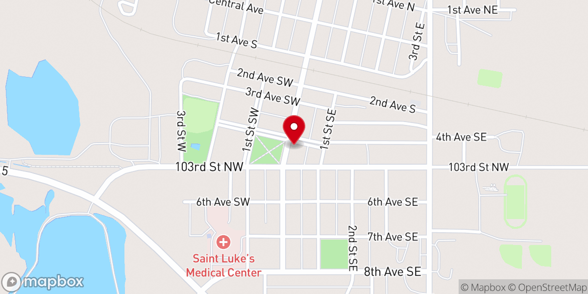 Map showing location of Crosby Assembly of God