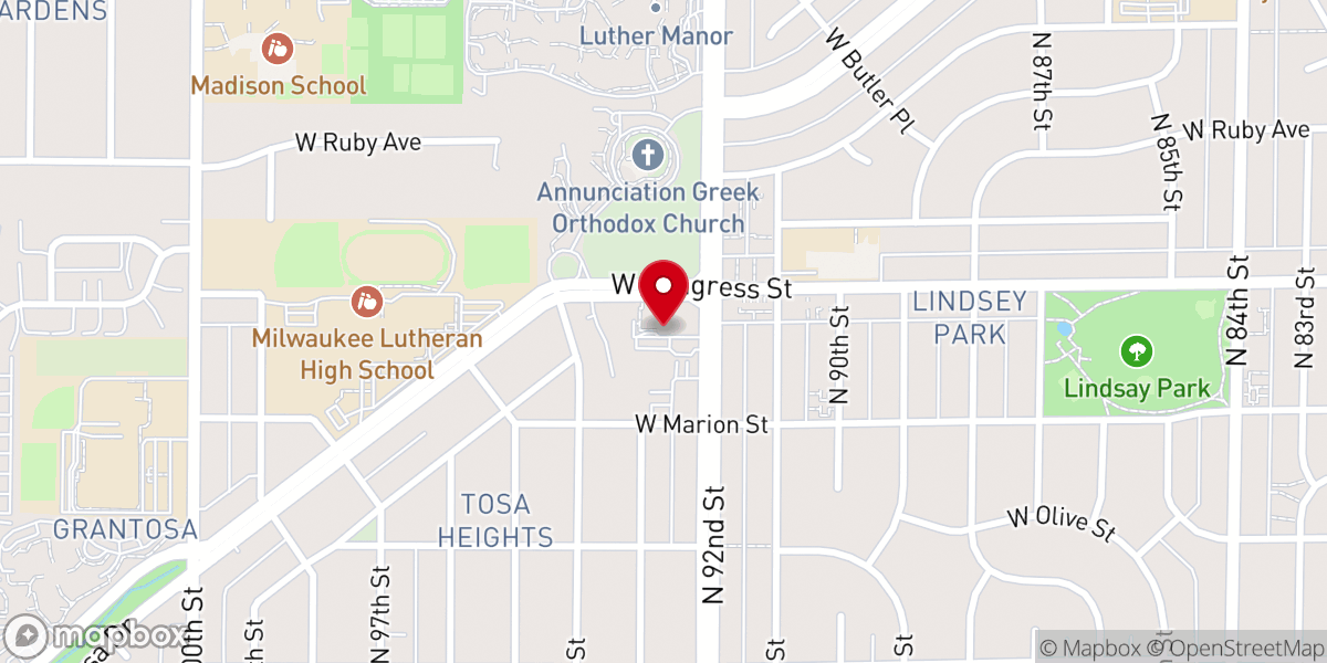 Map showing location of Northwest Baptist Church