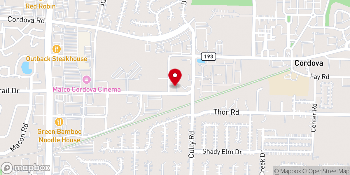 Map showing location of Memphis Inter Denominational Fellowship Inc