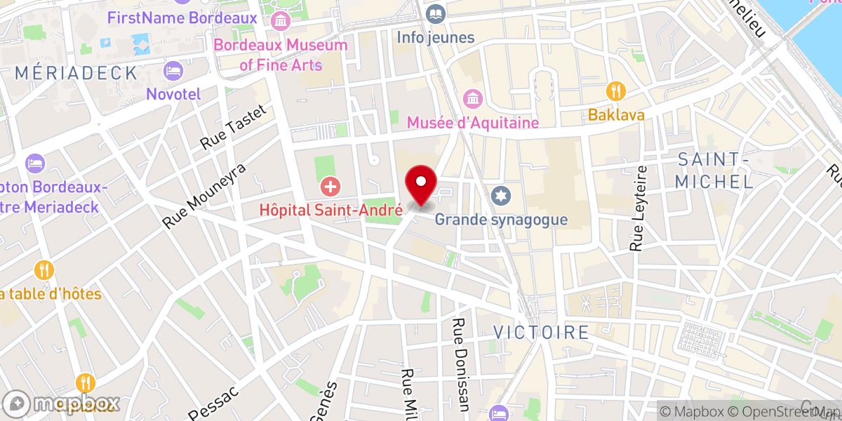 Map showing location of Église orthodoxe franco-roumaine de Bordeaux