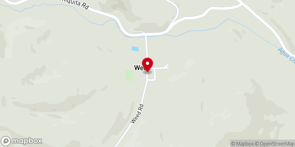 Map showing location of Weed House of Prayer Church