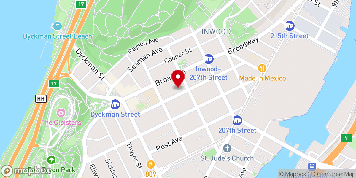 Map showing location of Mount Washington Presbyterian Church