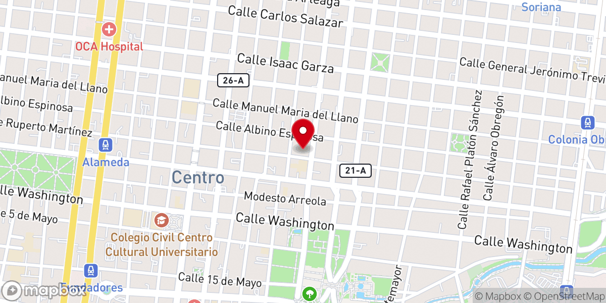 Map showing location of Iglesia El Buen Pastor