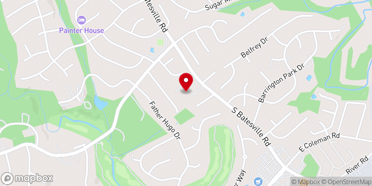 Map showing location of Airport Baptist Church