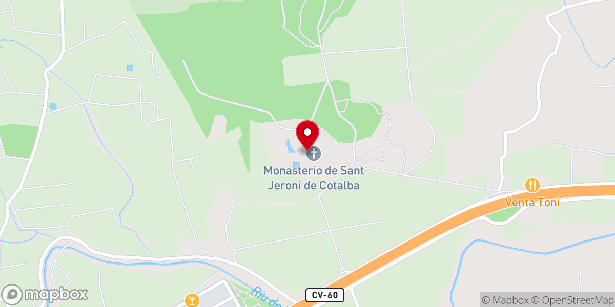 Map showing location of Real Monasterio de San Jerónimo de Cotalba