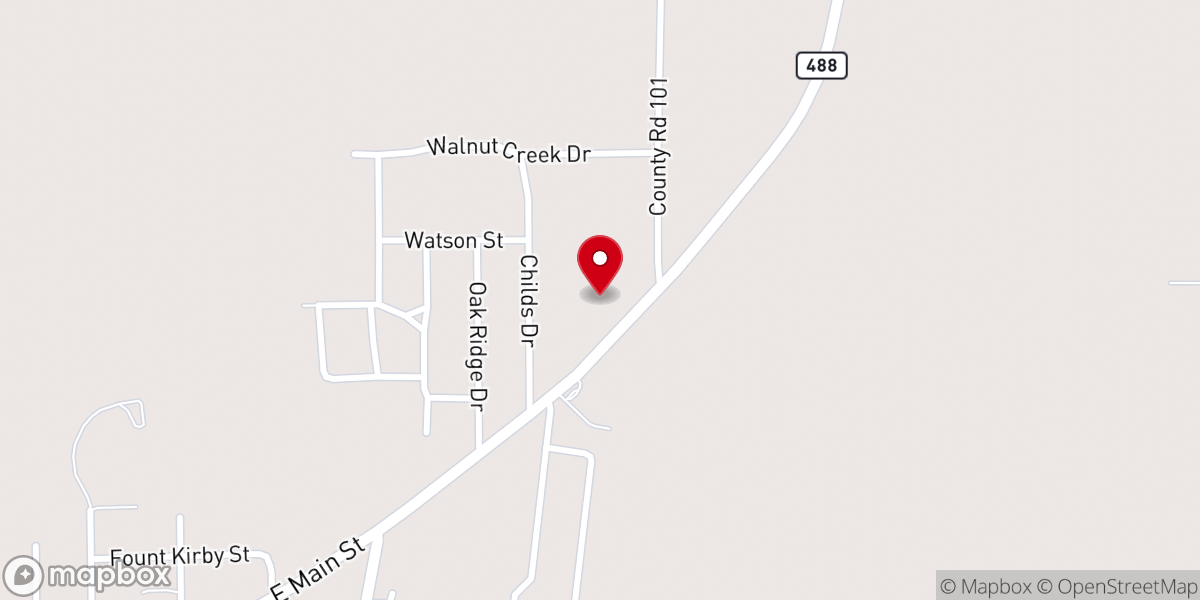 Map showing location of Round Prairie Baptist Church