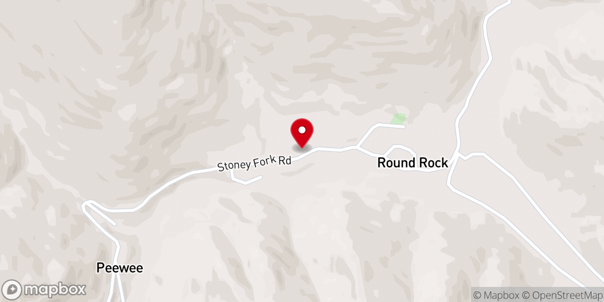 Map showing location of Round Rock Baptist Church