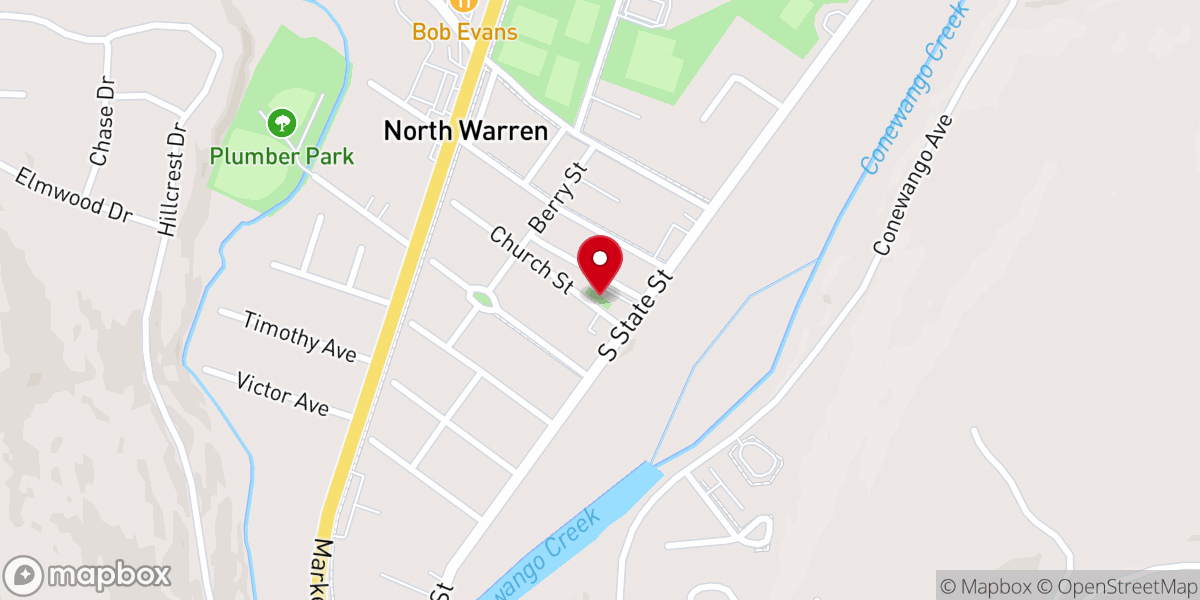 Map showing location of North Warren Presbyterian Playground