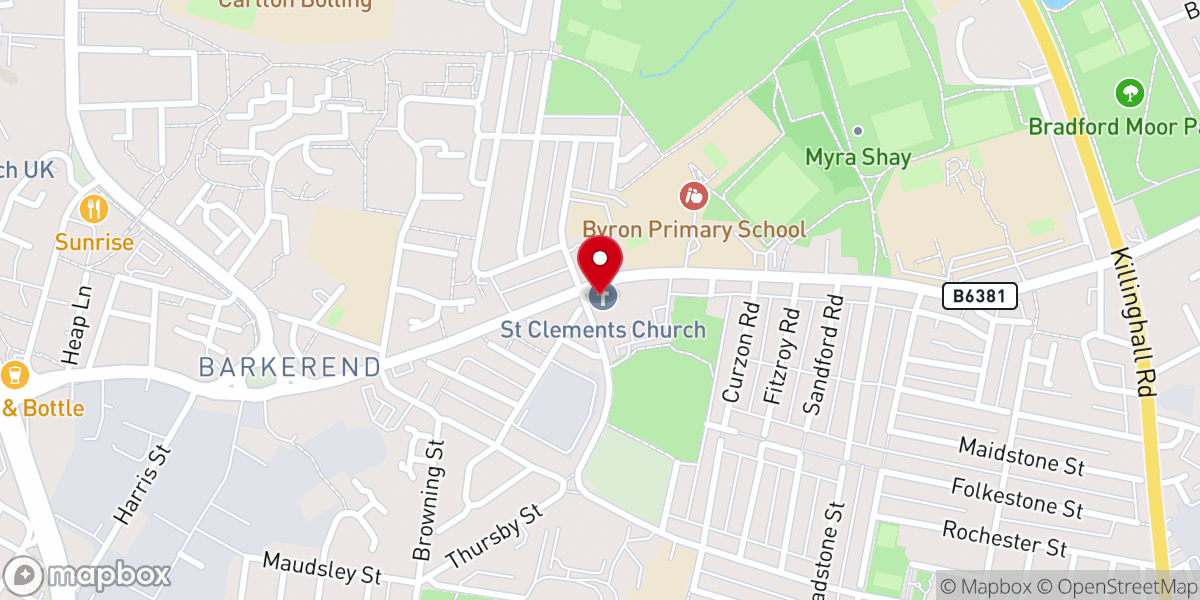 Map showing location of St Clements C Of E Church